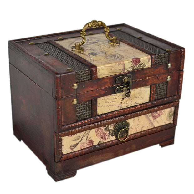 Wooden Jewellery Dressing Box With Mirror