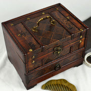 Wooden Jewellery Dressing Box With Mirror