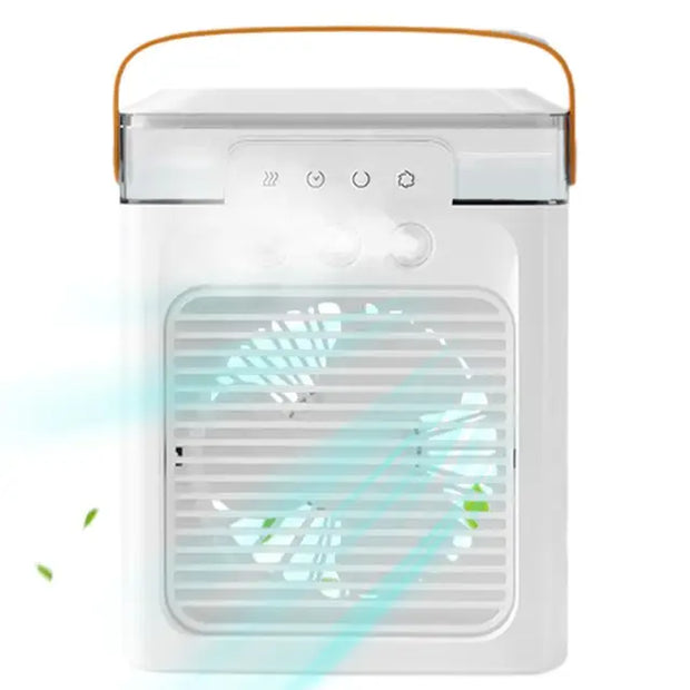 Portable Air Cooler Fan Mini Electric Fan LED Light Rechargeable Water Mist Air Humidifie Adjustment 3 Speed Home Camping Fans